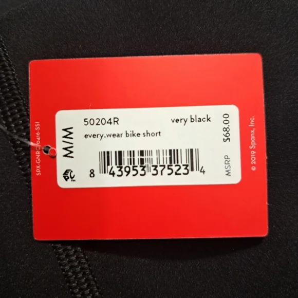 SPANX Women's Every Wear Bike Shorts With Small Pocket Very Black Size Medium - Picture 14 of 16